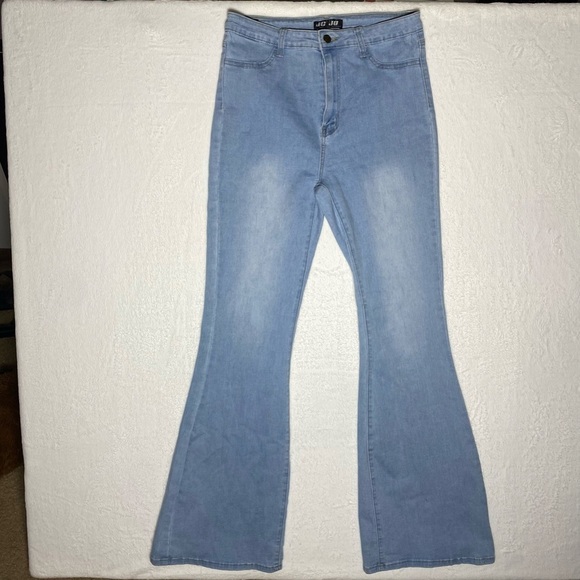 JC & JQ Bell Bottom Blue Denim Jeans Women’s Size‎ XL - Picture 1 of 10